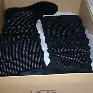 UGG Perforated suede & sheepskin lined boots